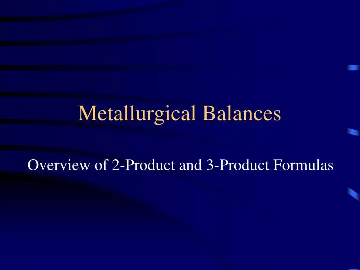 metallurgical balances