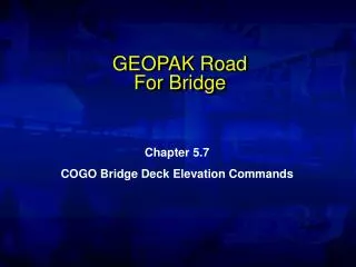 GEOPAK Road For Bridge