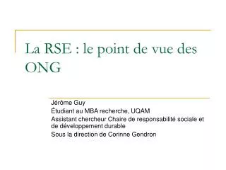 la rse le point de vue des ong