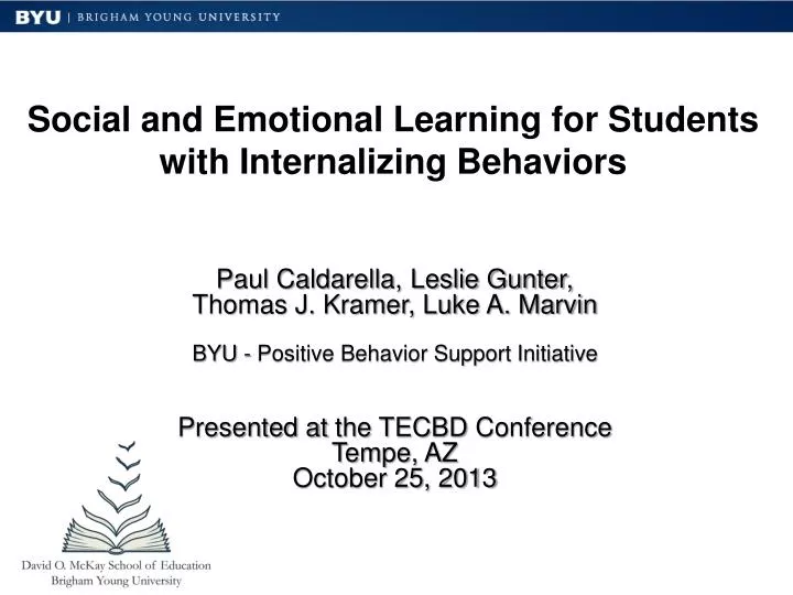 social and emotional learning for students with internalizing behaviors
