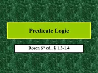 Predicate Logic