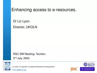 Enhancing access to e-resources.