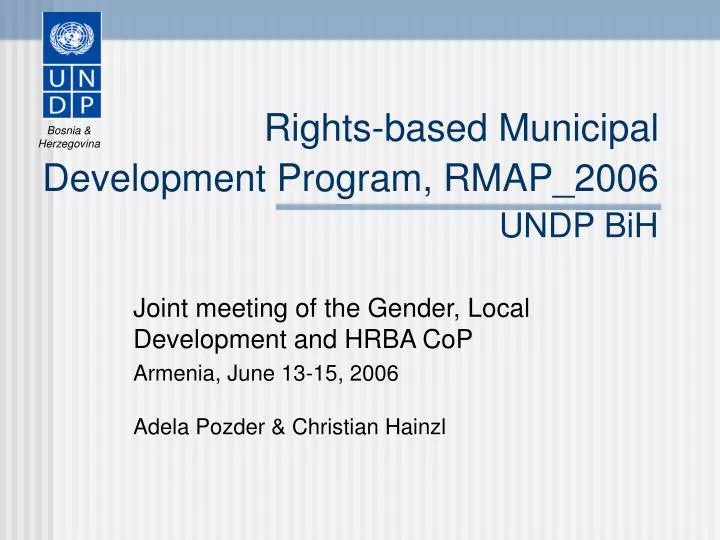 rights based municipal development program rmap 2006 undp bih