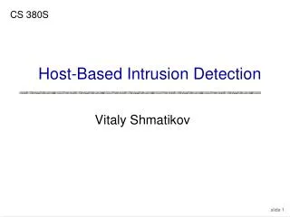 Host-Based Intrusion Detection