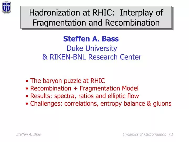 hadronization at rhic interplay of fragmentation and recombination