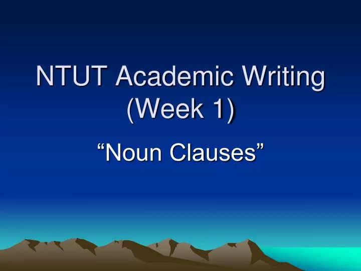 ntut academic writing week 1