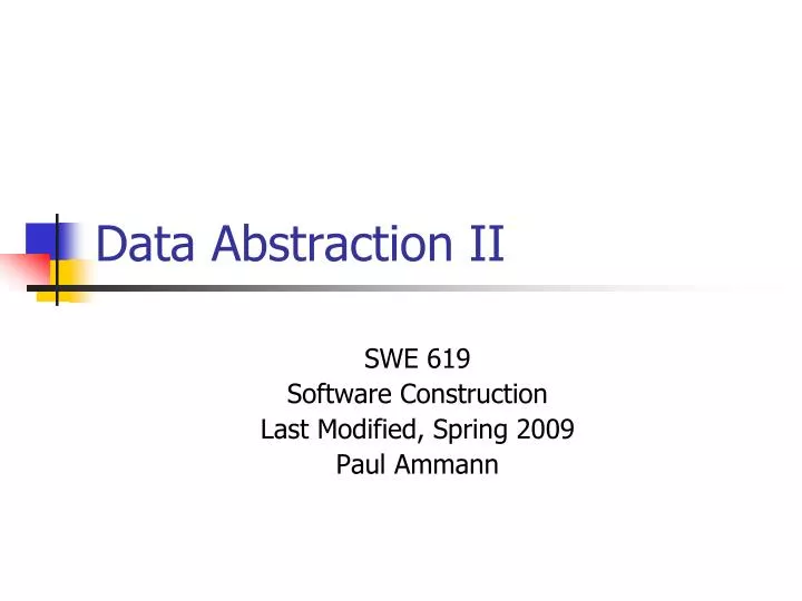 data abstraction ii