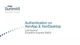 Authentication on XenApp &amp; XenDesktop