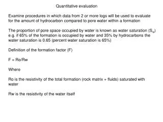 Quantitative evaluation