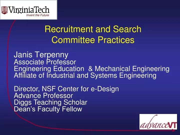 recruitment and search committee practices