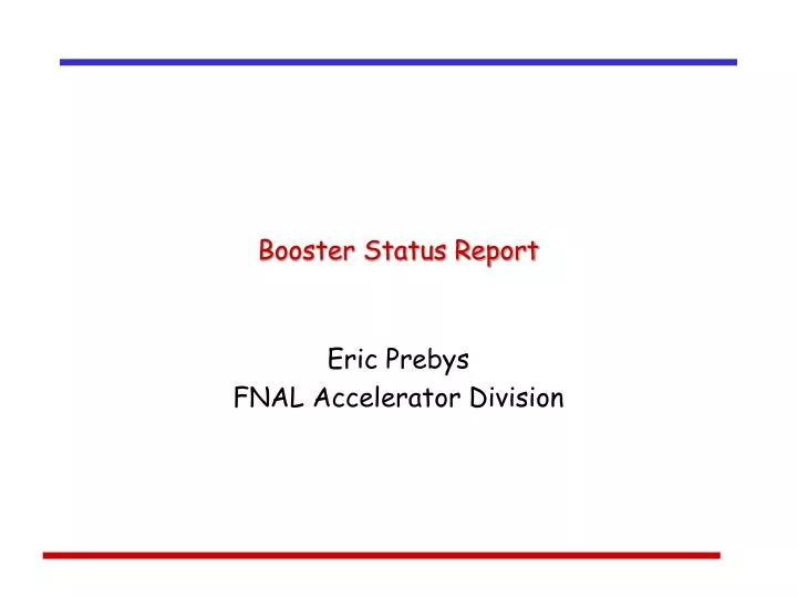 booster status report