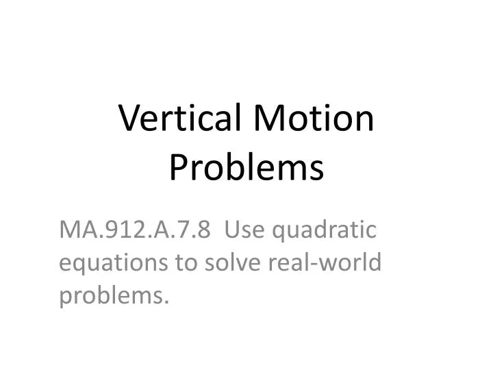 vertical motion problems