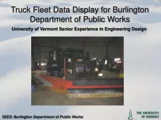 truck fleet data display for burlington department of public works