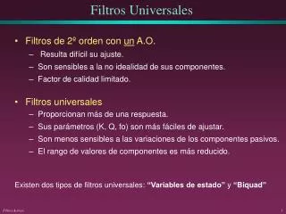 filtros universales