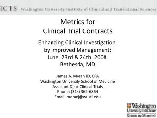 Metrics for Clinical Trial Contracts