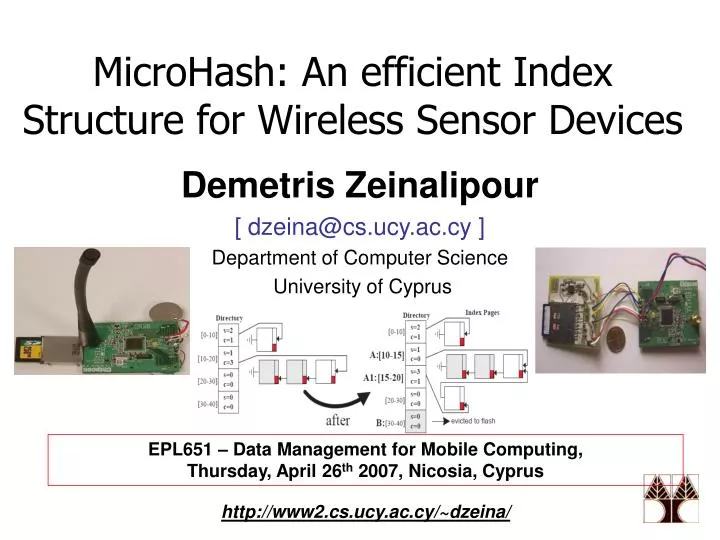 microhash an efficient index structure for wireless sensor devices