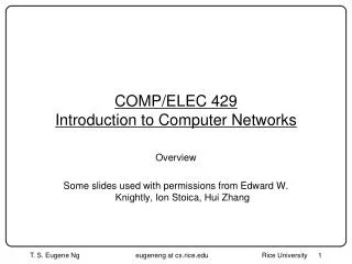 COMP/ELEC 429 Introduction to Computer Networks