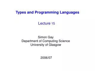 types and programming languages