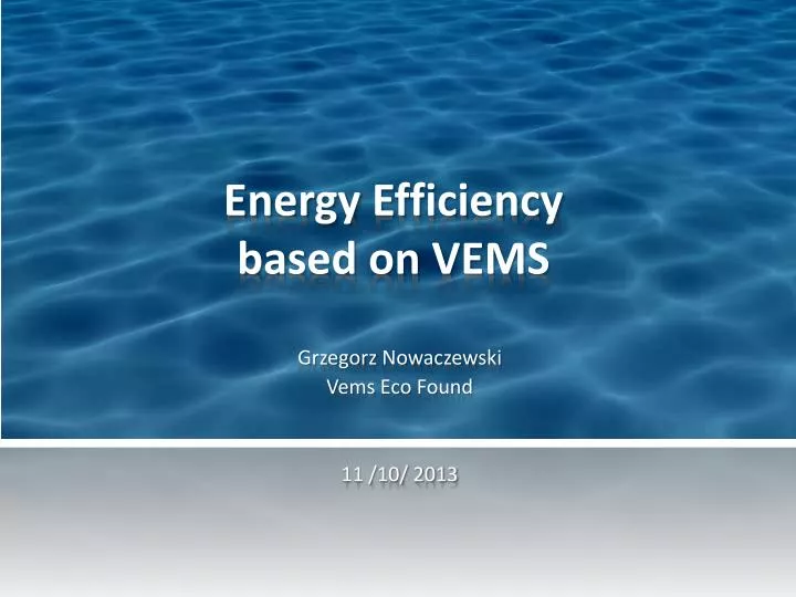 energy efficiency based on vems
