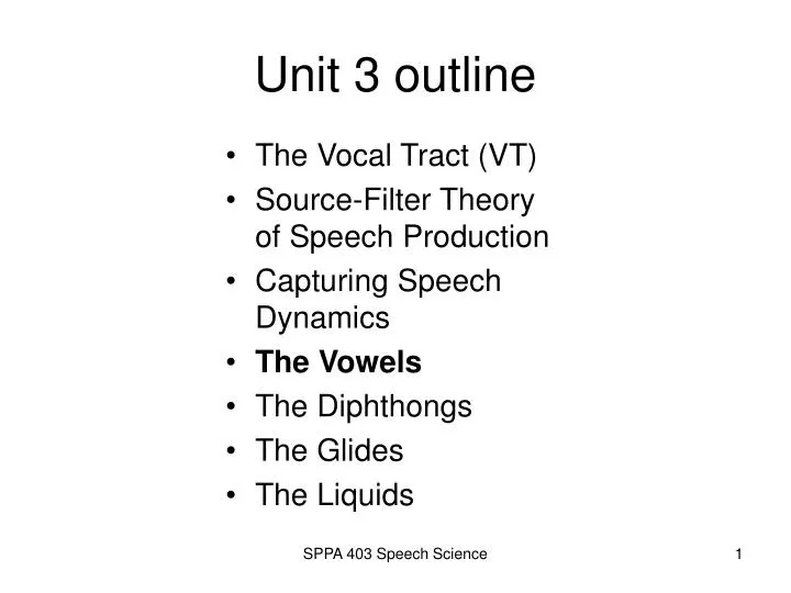 unit 3 outline