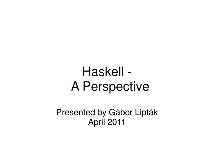 haskell a perspective