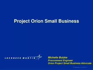 Project Orion Small Business