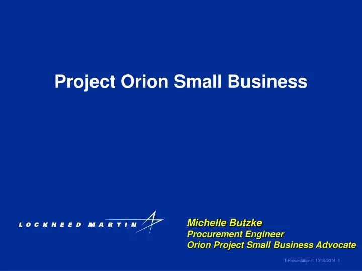 project orion small business