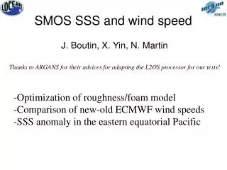 SMOS SSS and wind speed