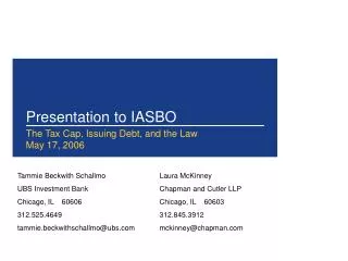 Presentation to IASBO