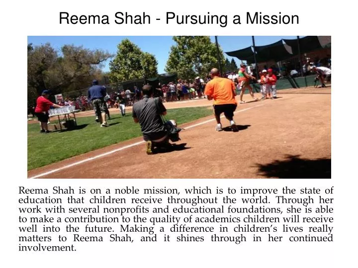 reema shah pursuing a mission