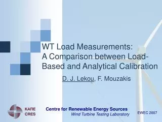 WT Load Measurements: A Comparison between Load-Based and Analytical Calibration