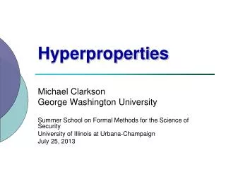 Hyperproperties