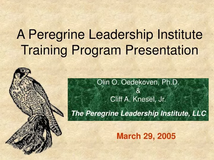 a peregrine leadership institute training program presentation