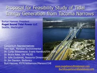 Proposal for Feasibility Study of Tidal Energy Generation from Tacoma Narrows