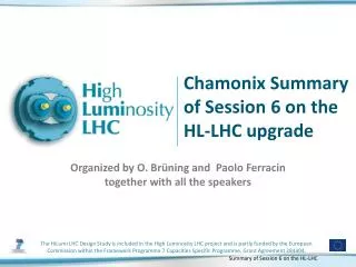 Chamonix Summary of Session 6 on the HL-LHC upgrade