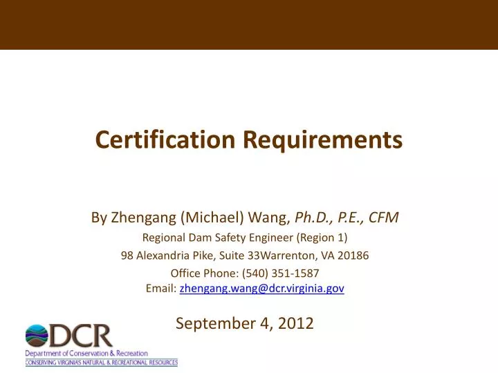 certification requirements