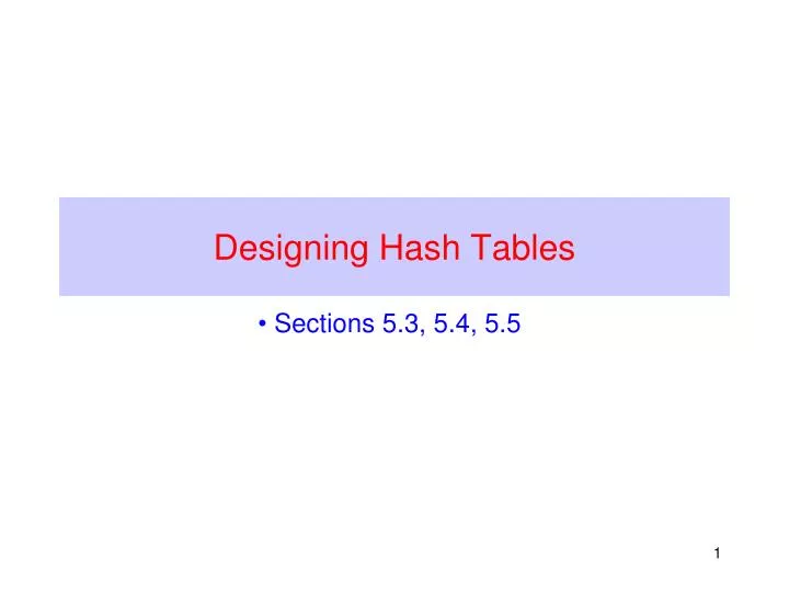 designing hash tables