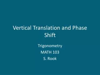 Vertical Translation and Phase Shift