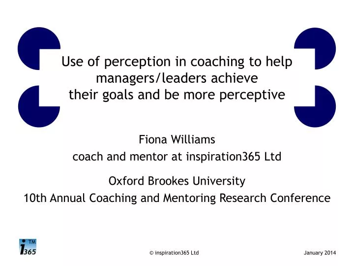 use of perception in coaching to help managers leaders achieve their goals and be more perceptive