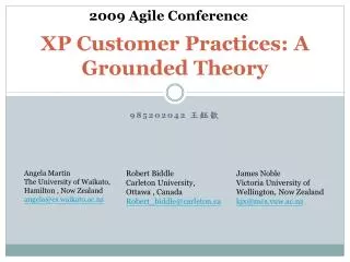 XP Customer Practices: A Grounded Theory