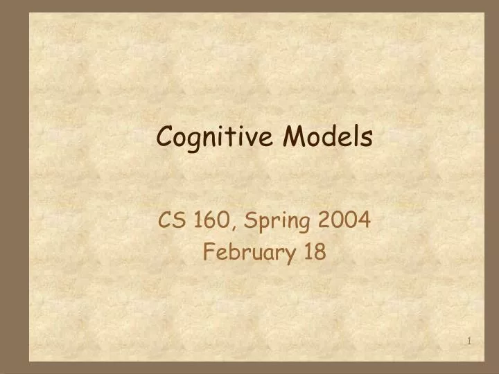 cognitive models