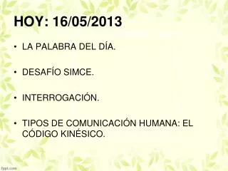 hoy 16 05 2013