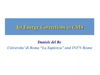 Jet Energy Corrections in CMS