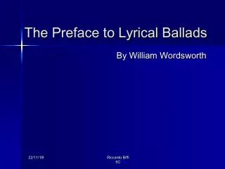 The Preface to Lyrical Ballads