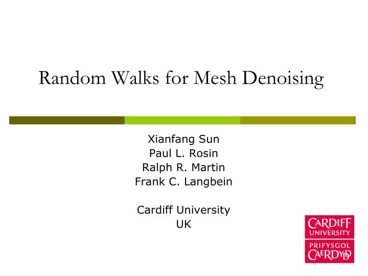 random walks for mesh denoising