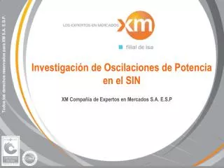 investigaci n de oscilaciones de potencia en el sin