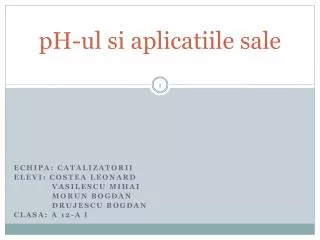 ph ul si aplicatiile sale