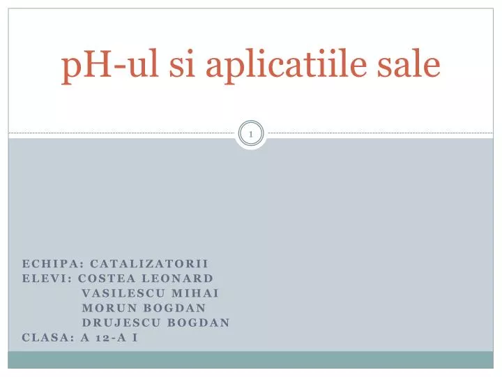 ph ul si aplicatiile sale