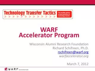 WARF Accelerator Program