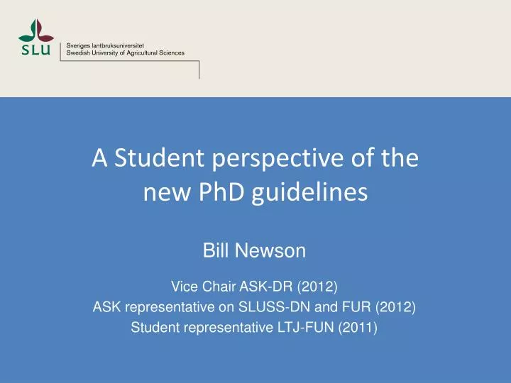 a student perspective of the new phd guidelines